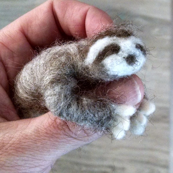 Sloth Desk Pet, Hand Felted Wool Sloth Sculpture, Sloth Gift