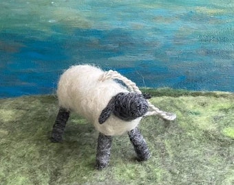 Sheep Ornament, Hand Felted Wool Sheep Ornament, Waldorf Style Sheep, Lamb Wreath Decoration, Farm Animal Nursery Decoration