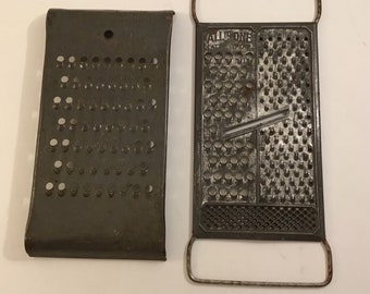 2 Vintage Graters / Shredders—Wonder Shredder and All In One Grater