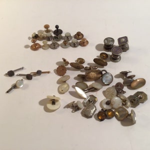Lot of 40 Pieces of Older Vintage Men's Shirt Jewelry