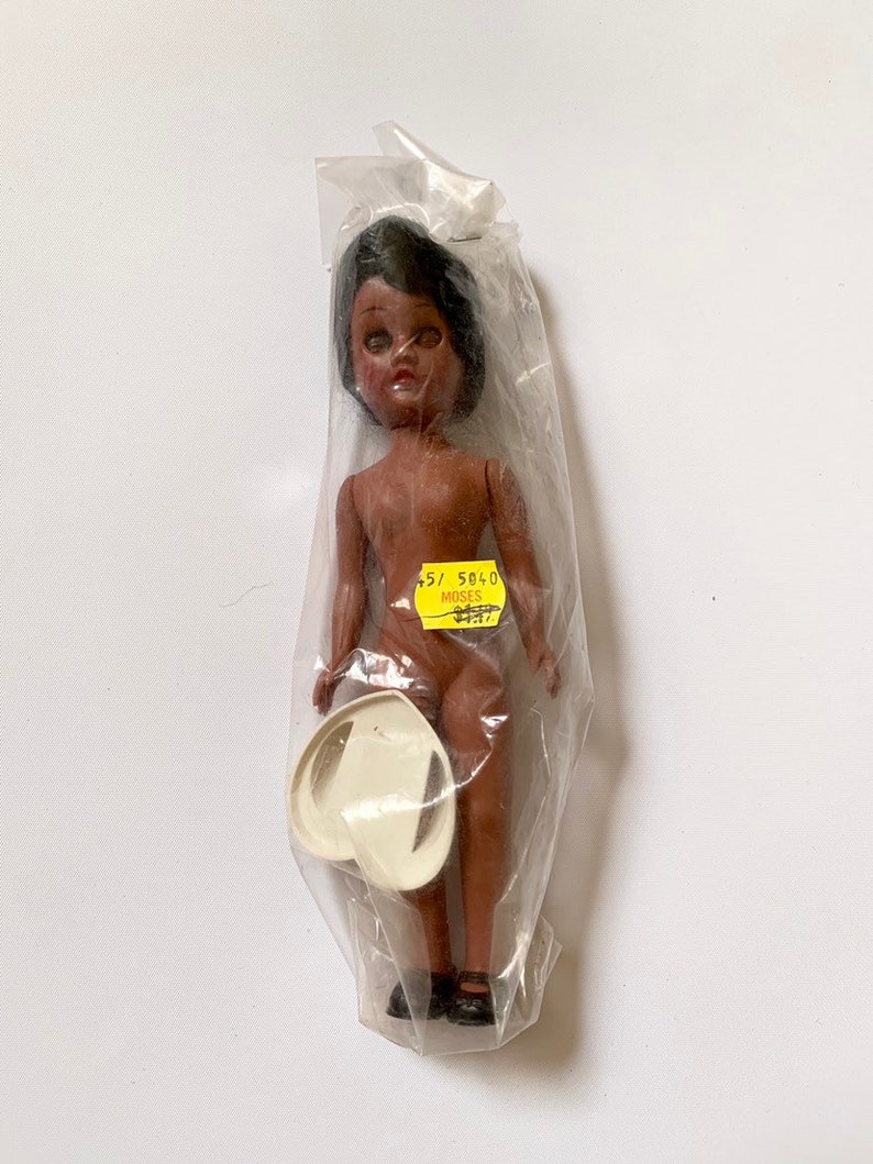 Vintage Plastic Doll Black Craft Doll