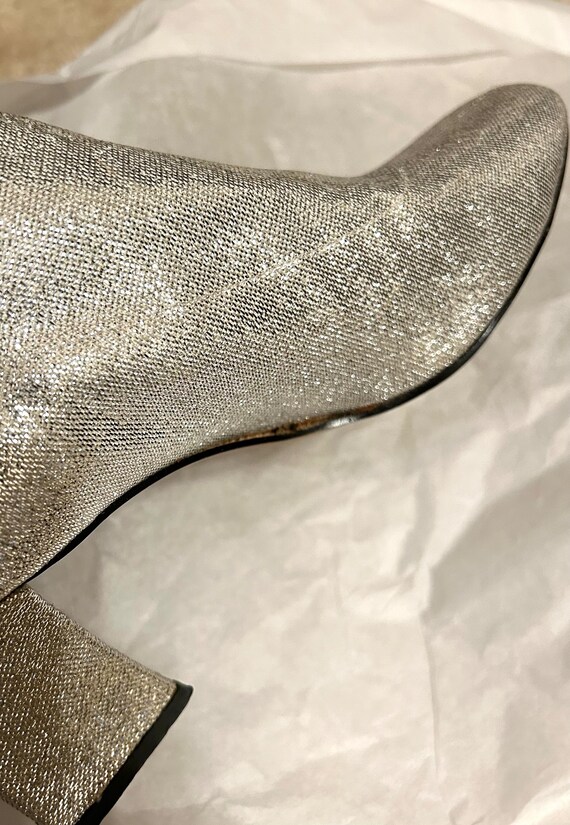 Vintage GoGo Boots // Silver Glitter Boots Gem