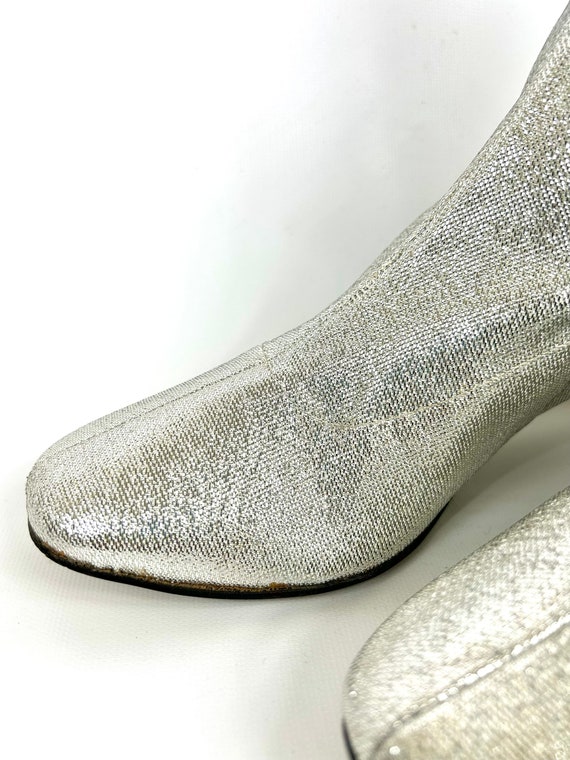 Vintage GoGo Boots // Silver Glitter Boots Gem