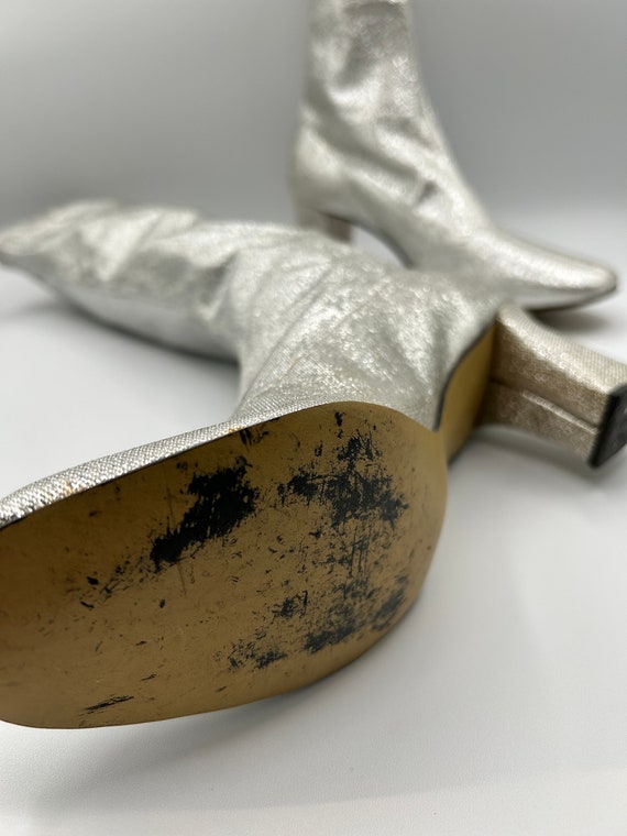 Vintage GoGo Boots // Silver Glitter Boots Gem