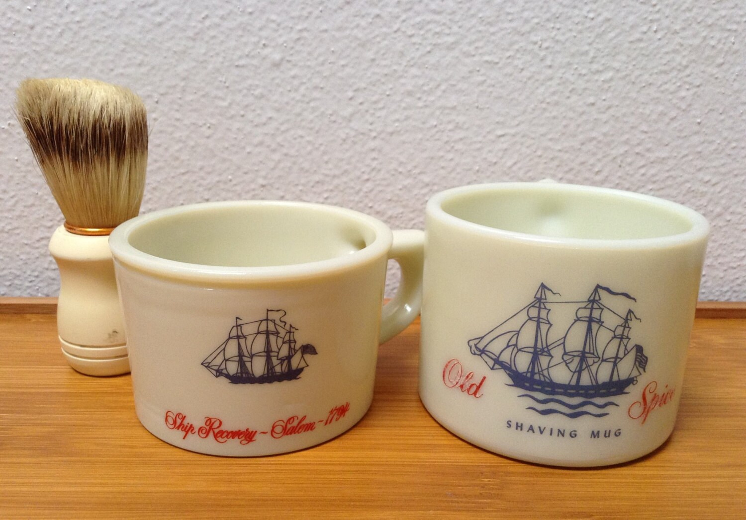 Vintage Old Spice Shaving Mugs W/Brush Etsy
