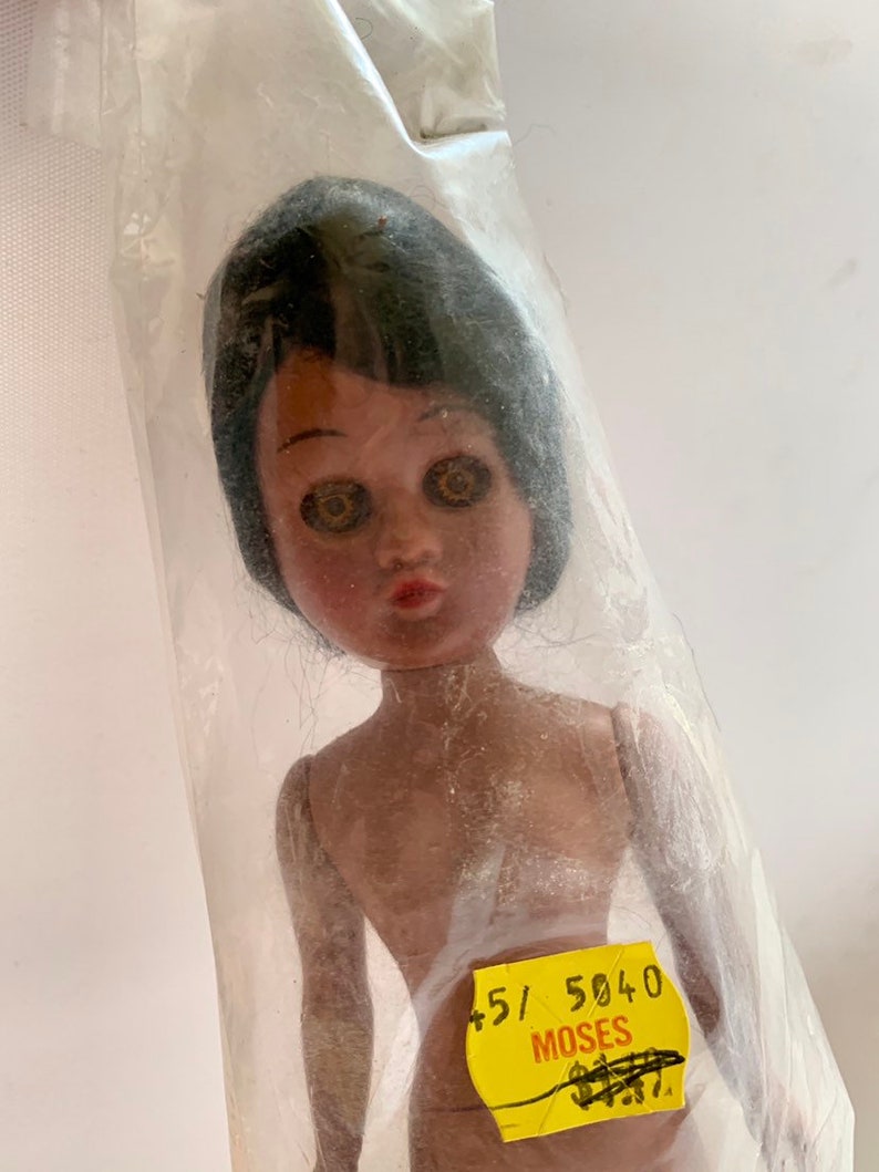 Vintage Plastic Doll Black Craft Doll