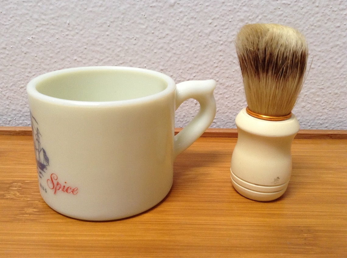 Vintage Old Spice Shaving Mugs W/Brush Etsy