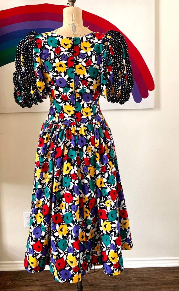 Vintage 1980s Dress // Big Puffy Sleeves