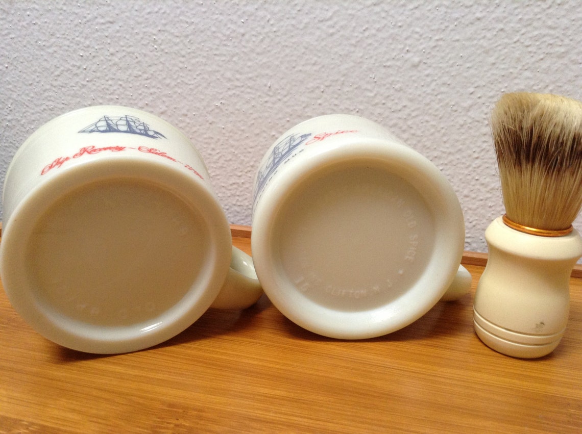 Vintage Old Spice Shaving Mugs W/Brush Etsy