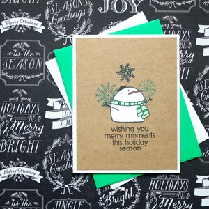 Snowman Christmas Cards Pack - Handmade Christmas Cards - Christmas Cards Pack - Holiday Card Set - Cute Christmas Card - Handmade Cards