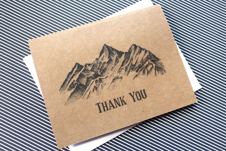 Mountain Thank You Cards Mountain Wedding Thank You Cards Etsy