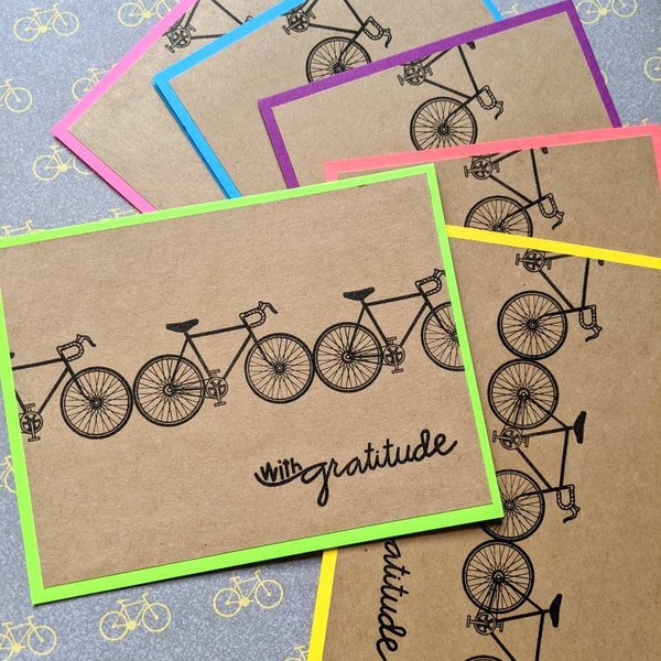 Bike Thank You Cards - Bike Cards - Thank You Cards Pack - Bike Wedding Thank You Cards - Bike Card Pack - Bicycle Thank Yous - cycling