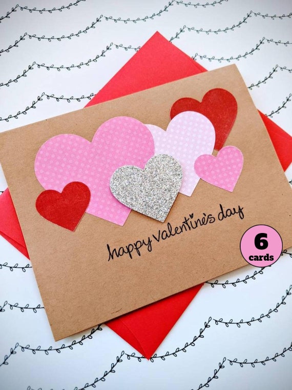 Heart Valentine Card Set, Heart Valentine, Handmade Valentines, Handmade  Card Set, Pretty Valentines, Valentines Day Hearts, Valentine 