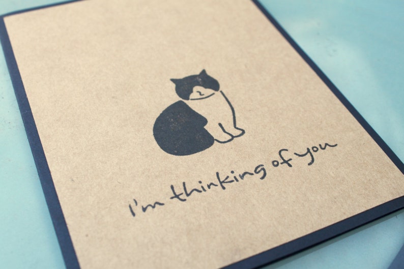 Greeting Cards Cute cat Handmade Cards Cat Cards Set of Cat Cards Thinking of You Cat Thinking of You Card Set Cat Greeting Cards