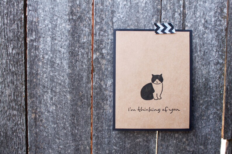 Greeting Cards Cute cat Handmade Cards Cat Cards Set of Cat Cards Thinking of You Cat Thinking of You Card Set Cat Greeting Cards