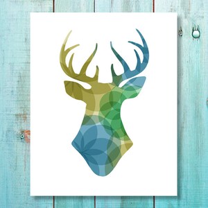 Winter Stag Head Printable, Instant Download - Etsy