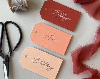 Bridal party gift tags, bridesmaid gift tags, maid of honor tag, custom name tags, personalized hang tags, wedding party tags