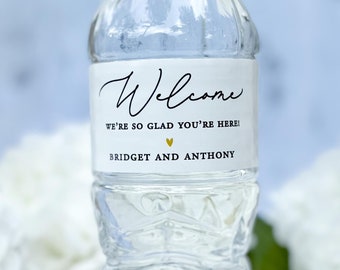 Custom Water Bottle Labels: Welcome Bag Stickers, Set of 12