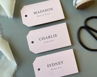Groomsman gift tag, bridal party gifts, bridesmaid gift tag, blue wedding tags, personalized tags, custom hang tags
