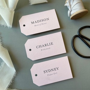 Groomsman gift tag, bridal party gifts, bridesmaid gift tag, blue wedding tags, personalized tags, custom hang tags image 1