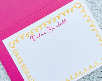 Personalized Stationery Set, Custom Note Cards, Teacher Gift (Set of 15)