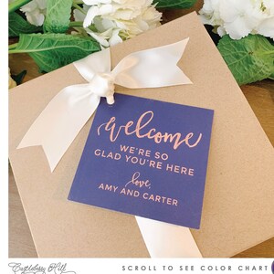 Printed Wedding Welcome Tags: Custom Text, Gift Bag Tags