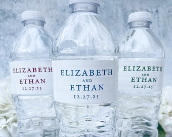 Custom Wedding Water Bottle Labels: Personalized Welcome Bag Decor (Set of 12)