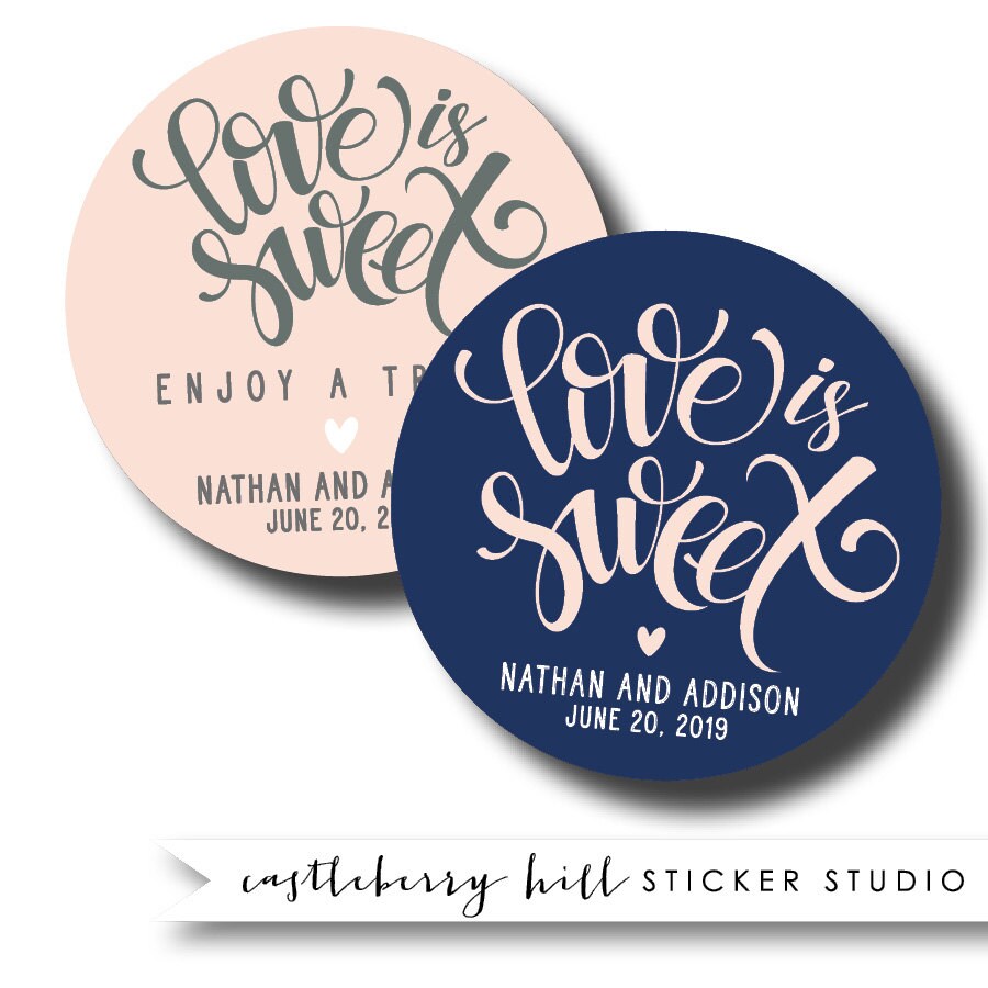 Love Is Sweet Stickers Personalized Wedding Stickers Favor Etsy