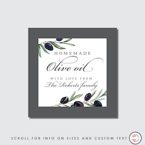Olive oil labels, homemade olive oil stickers, Mediterranean wedding favors, olive oil favors