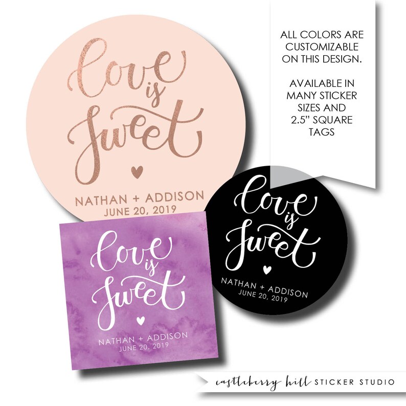 Love is Sweet Sweet Treat Labels Cake Labels Candy Buffet - Etsy