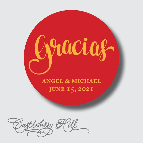 Gracias Stickers Gracias Labels Latin American Wedding Etsy