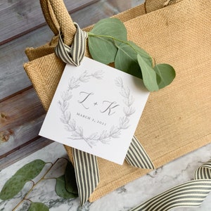 Vintage Wedding Gift Tags, Personalized Welcome Bag Tag, Printed Set