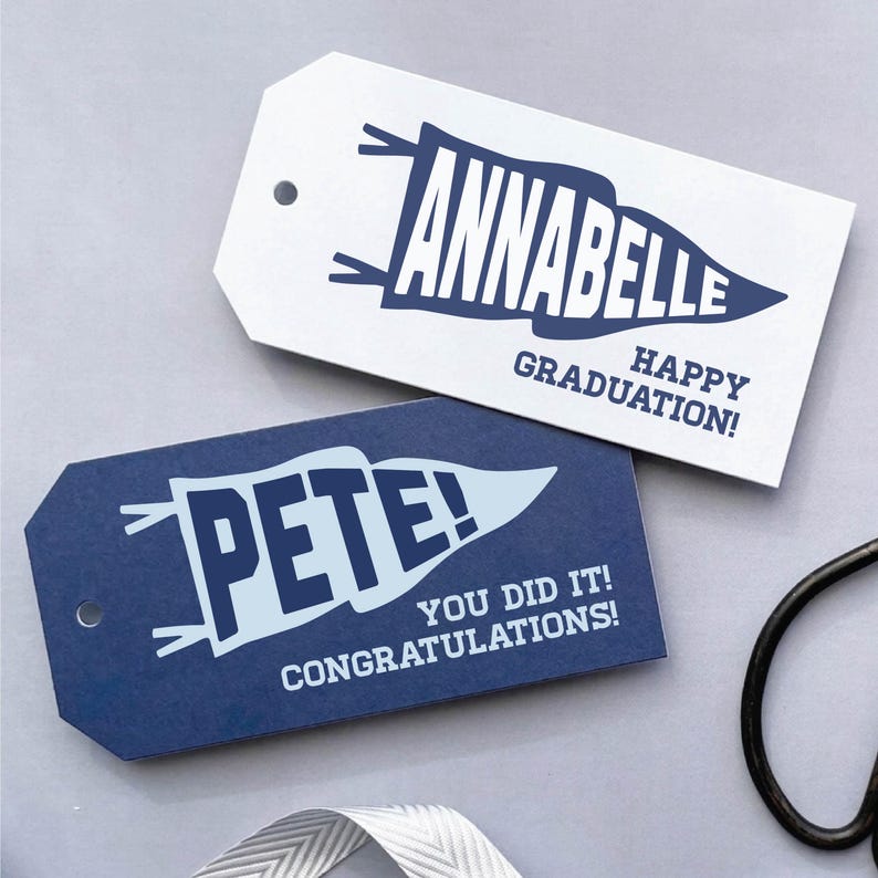 Personalized Graduation Name Tags, Custom Grad Gift Tags With Name ...