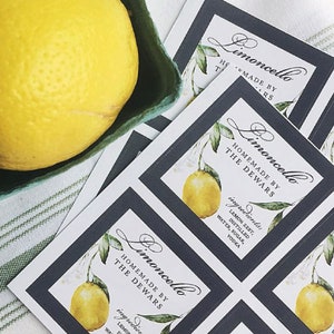 Limoncello labels, lemoncello stickers, homemade wedding favor labels