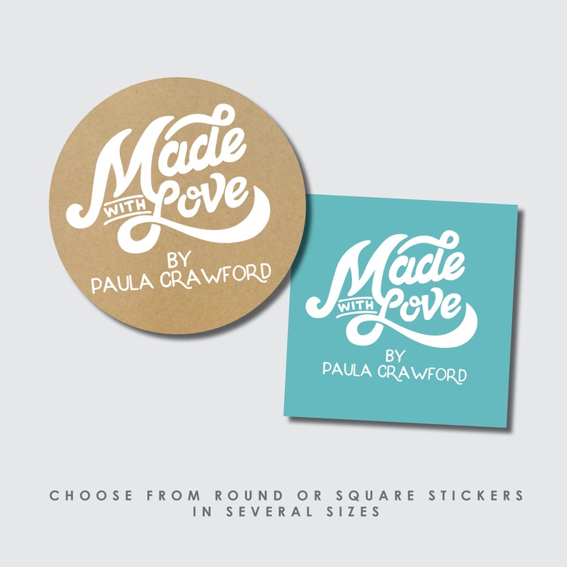Made With Love Sticker Handmade With Love Sticker Homemade Etsy