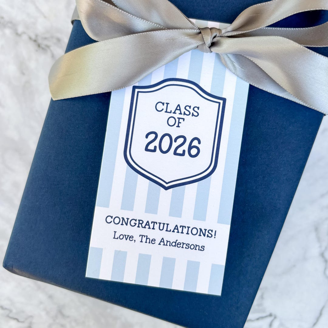 Graduation Gift Tags With Name, Class of 2026 Favor Tags, Personalized ...