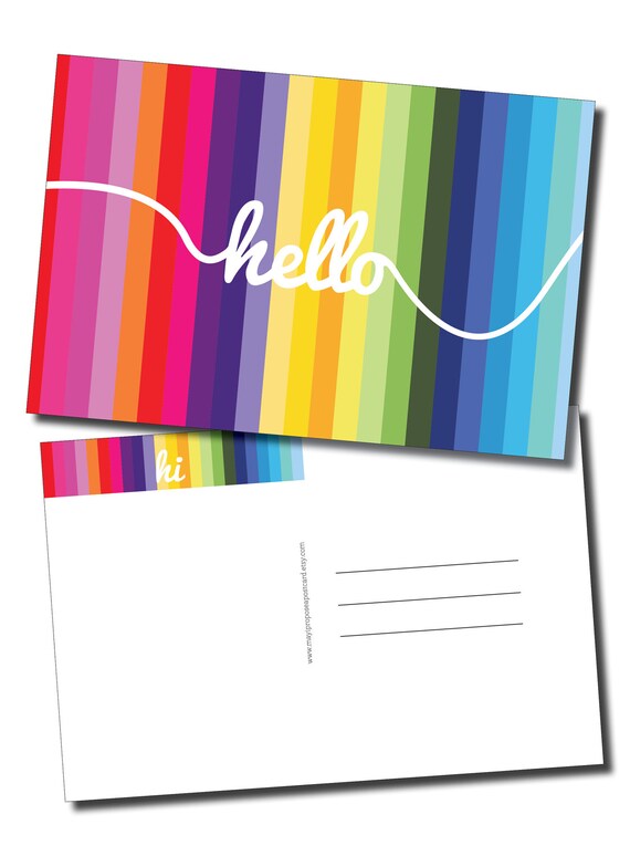 Items similar to Hello postcard set, set of 5, frameable postcards on Etsy