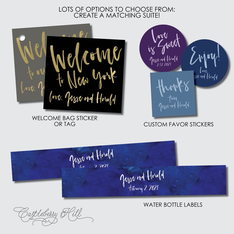 Personalized Wedding Stickers Custom Wedding Stickers Welcome Bag Stickers Wedding Favor Stickers Custom wedding welcome bag stickers