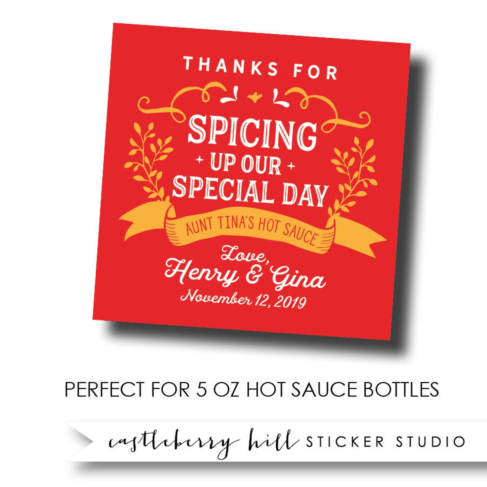 Hot sauce labels hot sauce wedding favor labels spicing up Etsy