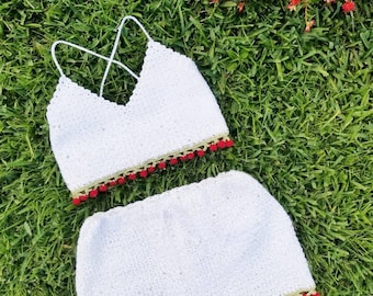 Cherry Bomb Crochet Matching Set