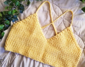 Lost in Moss Cotton Crochet Bralette