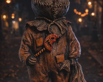 Handmade Trick R Treat Inspired Sam Creepy Burlap Horror Wall Art Sculpture
