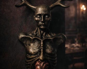 Handmade Hannibal Inspired Grotesque Wendigo  Dark Surreal Horror Wall Art Sculpture