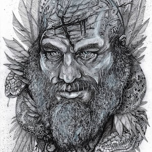 Ragnar Lothbrok - Vikings - A3 Original Art - Travis Fimmel