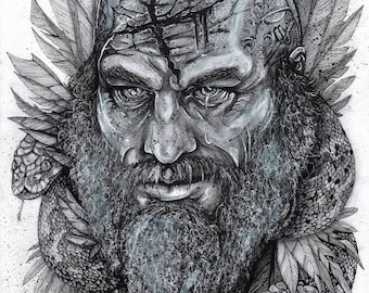 Ragnar Lothbrok - Vikings - A3 Original Art - Travis Fimmel