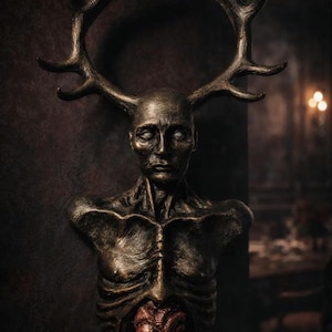 Ręcznie robiona rzeźba Wendigo inspirowana Hannibalem, mroczna, surrealistyczna, groteskowa, gotycka dekoracja domu, wyjątkowy prezent dla fanów horroru