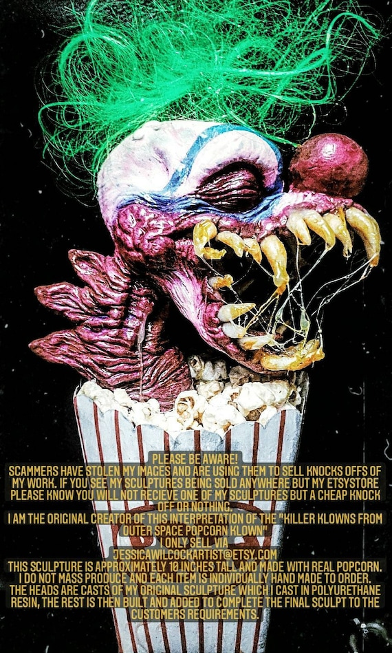 killer klows is a masterpiece Handmade Klown Inspired Evil Baby Space Alien Popcorn Clown Sculpture extra-pure-gluta-bar Color:Silver bettergoods Mango Chile Salsa