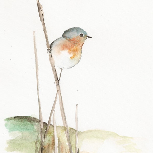 Bird 6 x8 Original Watercolor