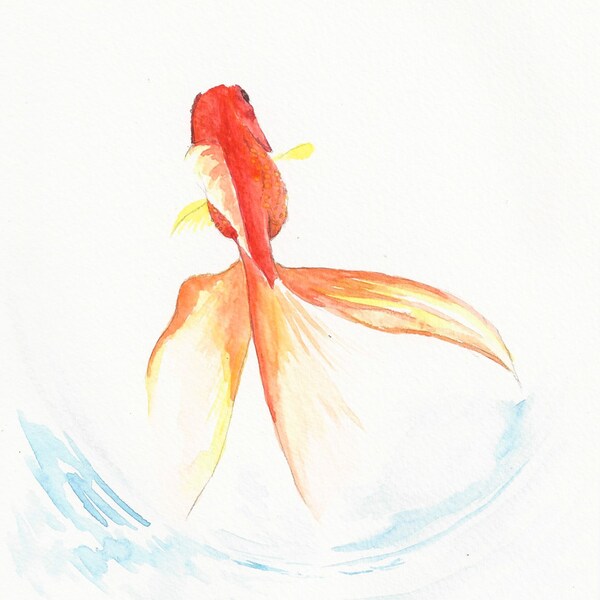 Goldfish 6 x9 Original Watercolor Painting