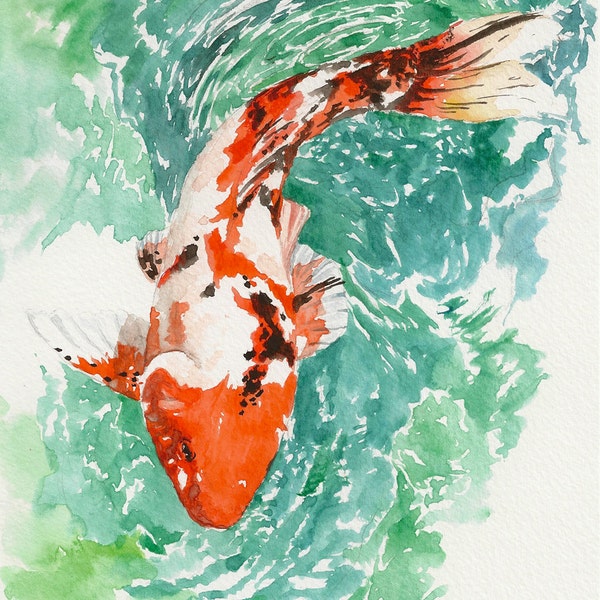 Koi 6 x9 Original Watercolor Painting